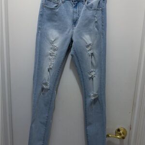 Aeropostale Light Blue Ripped High Rise Jegging Jeans